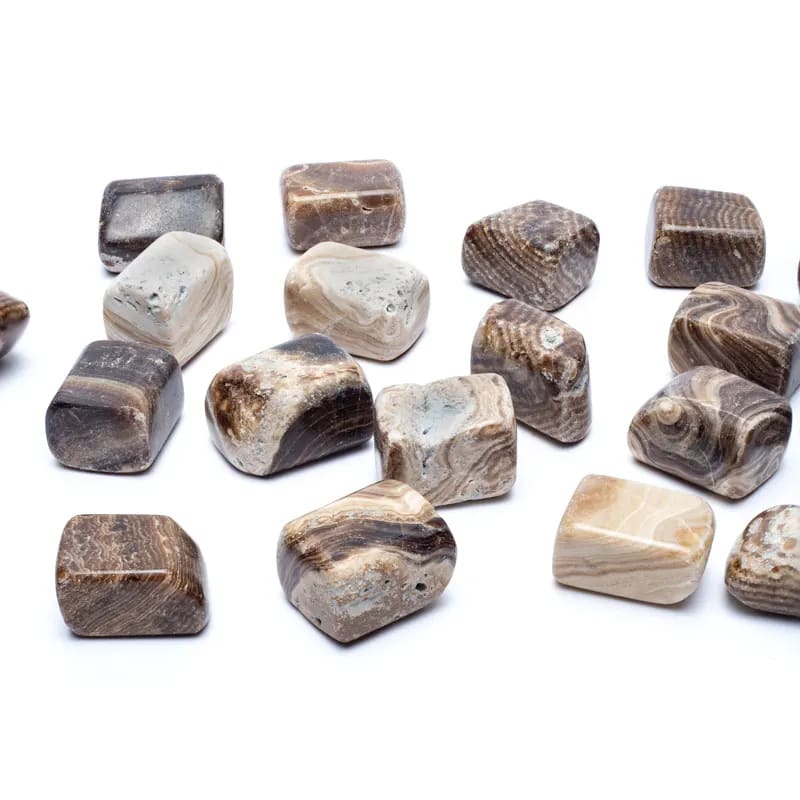 Piedras de aragonito marrón pulidas
