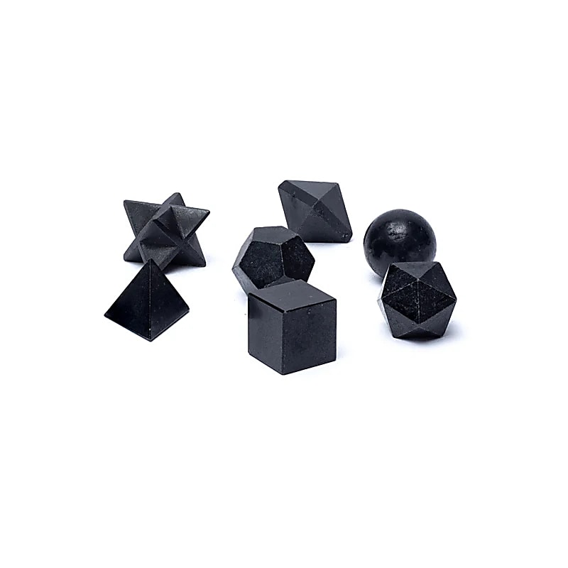 Black tourmaline sacred geometry 7-piece set
