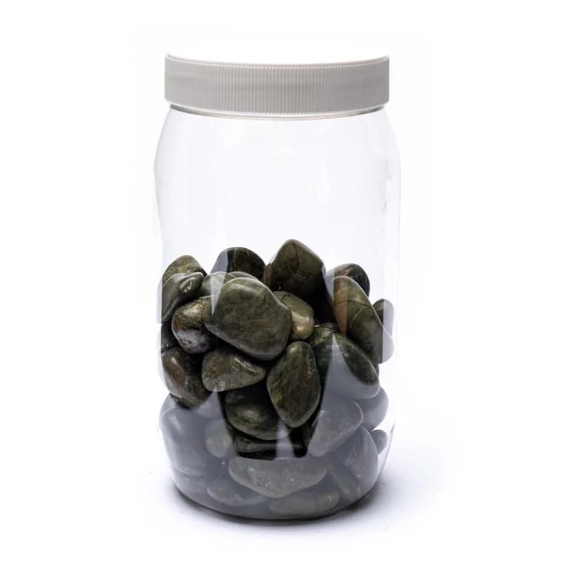 Green jasper tumbled stones A quality