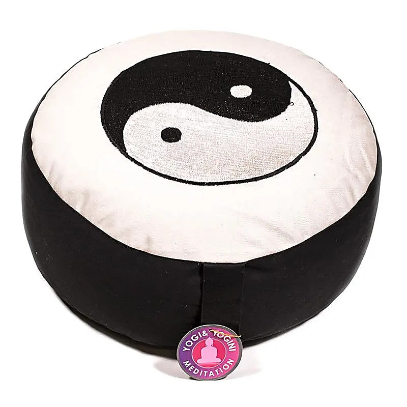 Coussin méditation Yin et yang noir et ivoire