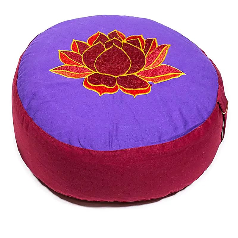 Cojín de meditación Loto purpura y rojo