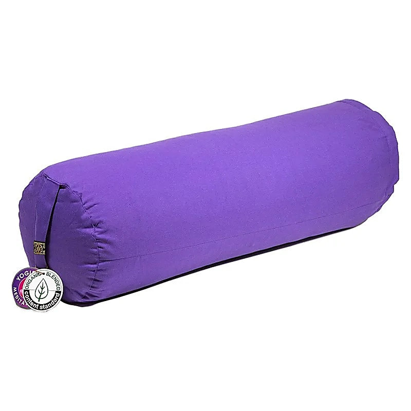 Coussin cylindrique violet coton BIO (OCS)