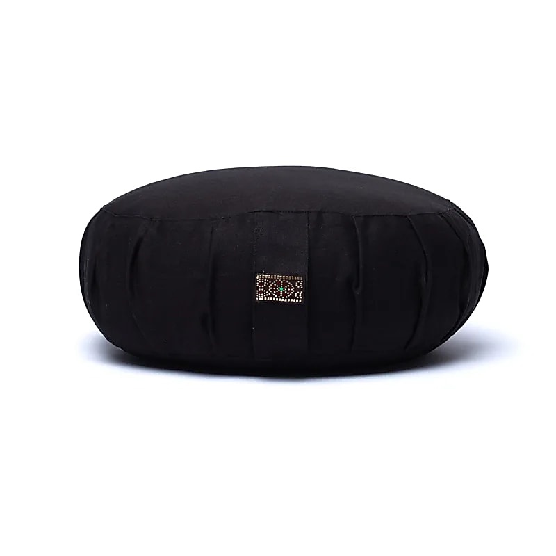 Cojín de meditación zafu negro de algodón orgánico (OCS)
