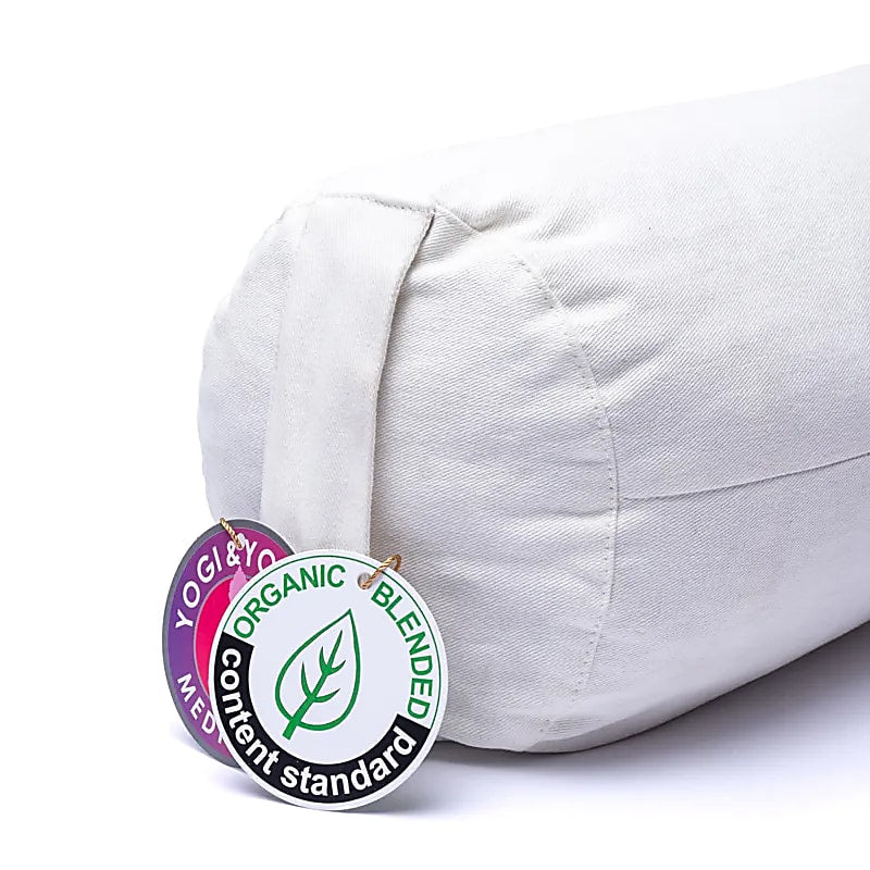 Bolster meditazione bianco cuori cotone organico (OCS)