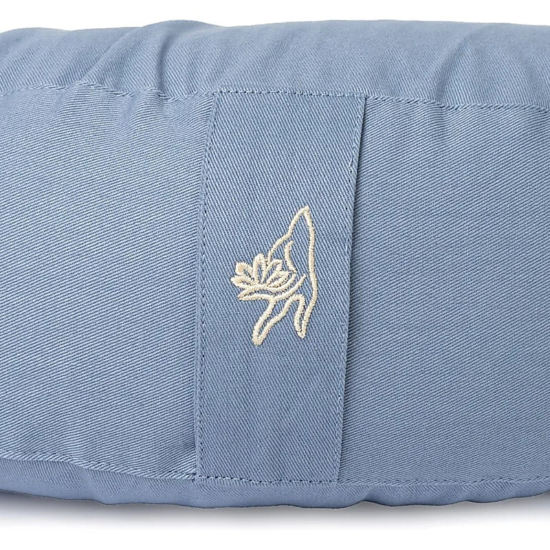 Meditatiekussen halve maan blauw biokatoen (OCS)