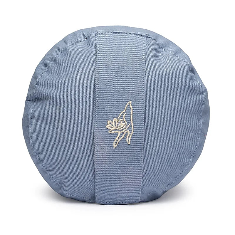 Coussin de méditation bolster bleu coton bio (OCS)