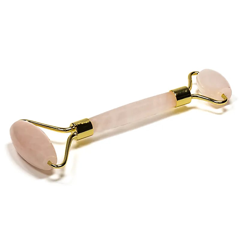 Rouleau de massage pour le visage en quartz rose