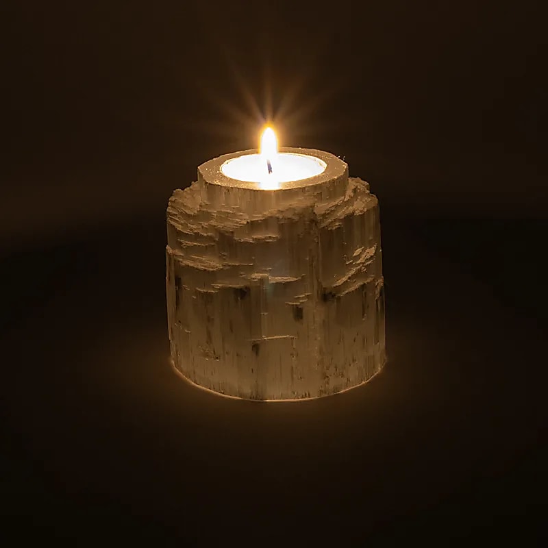 Portacandele iceberg in selenite