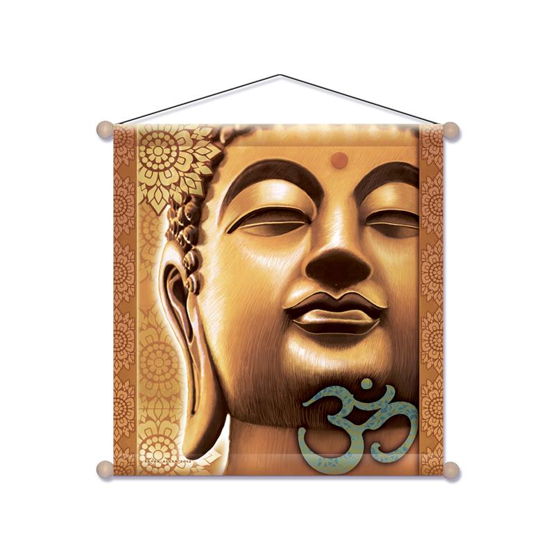 Meditation Wandschmuck - Goldener Buddha -- 37.5x37.5 cm