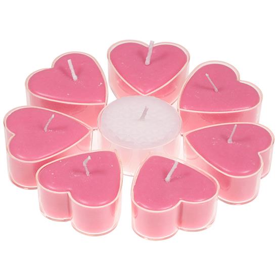Herzförmige Teelichter- Kirschblüte -- 4x2 cm
