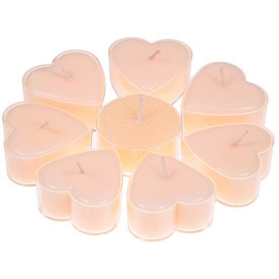 Herzförmige Teelichter - Jasmin -- 4x2 cm