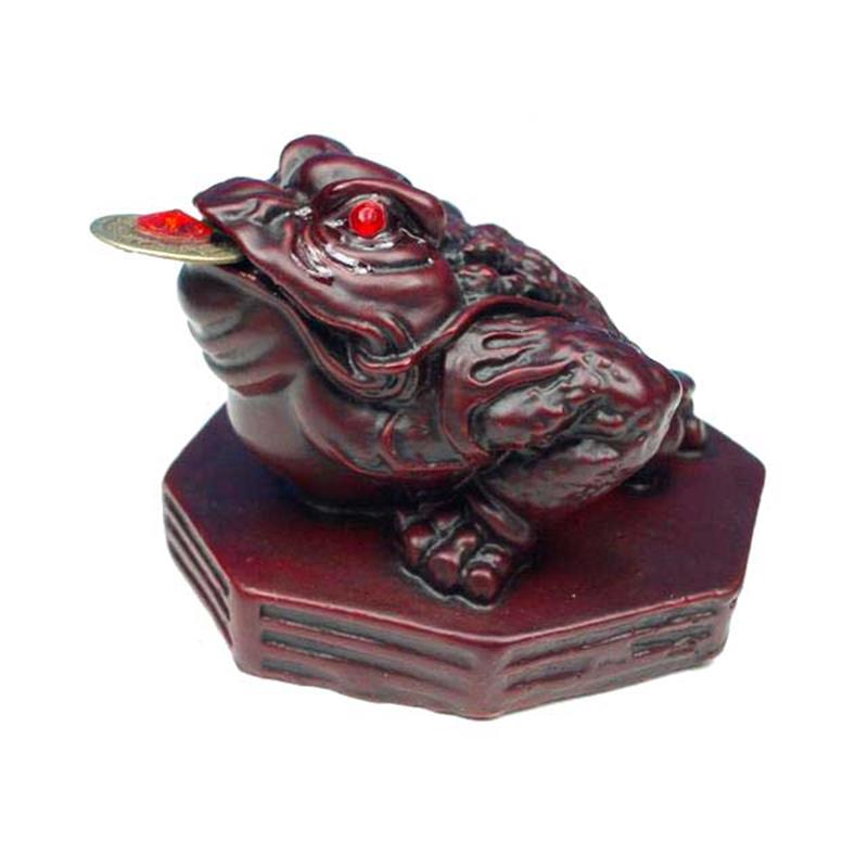 Feng Shui Frosch Glücksbringer rot -- 200 g; 8 cm