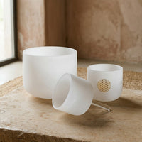 White quartz crystal singing bowls - therapeutic music wholesale