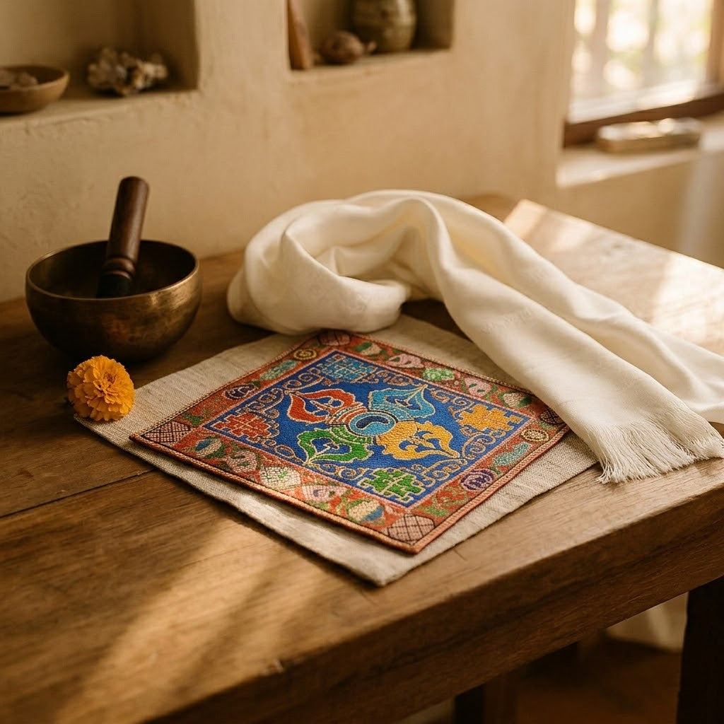 Katha, drappi per altare e porte - tessuti tibetani ingrosso