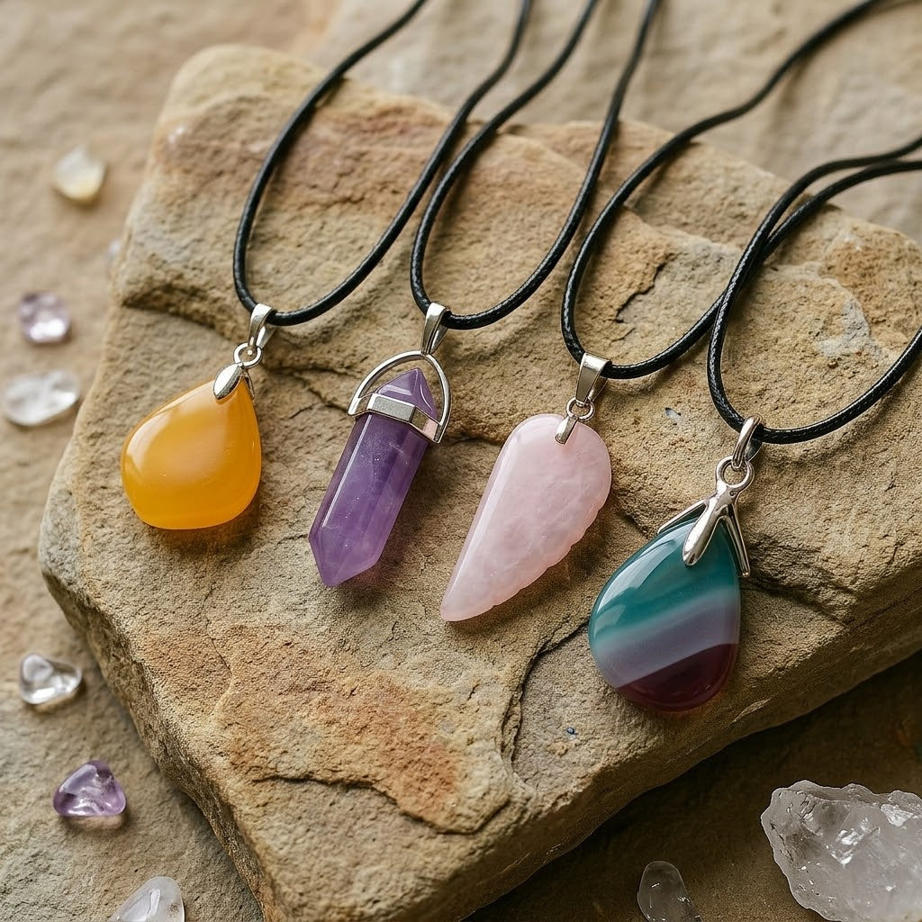 Pendants gemstone glued
