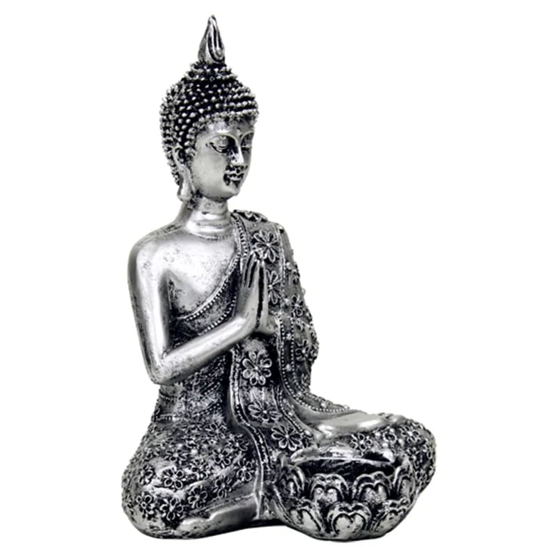 Buddha with candleholder silver coloured wholesale