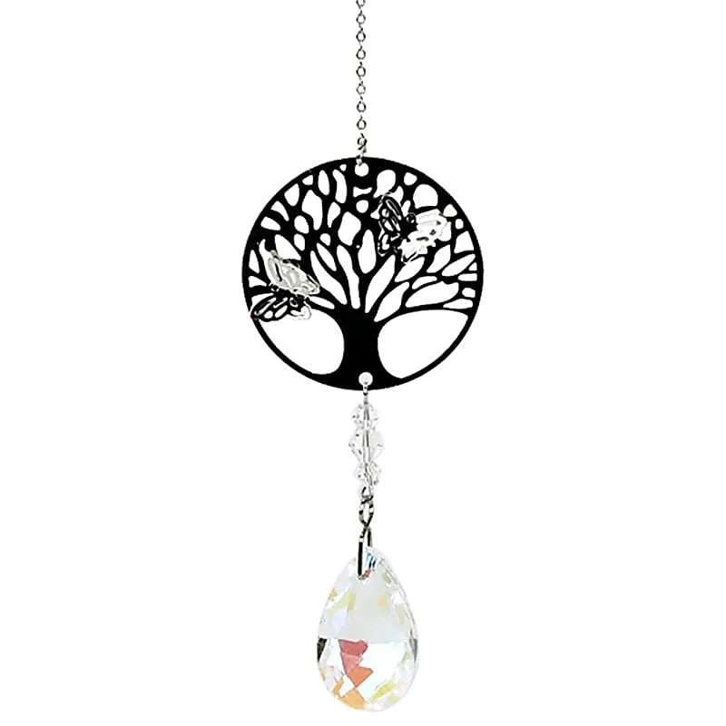 Árbol de la vida de filigrana con mariposas + gota - blanca
