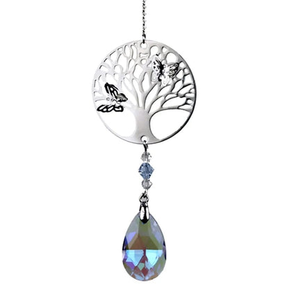 Árbol de la vida de filigrana con mariposas + gota - blanca al por mayor thumb
