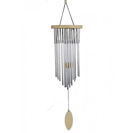 Windspiel mit 22 Klangstäben und Naturholz