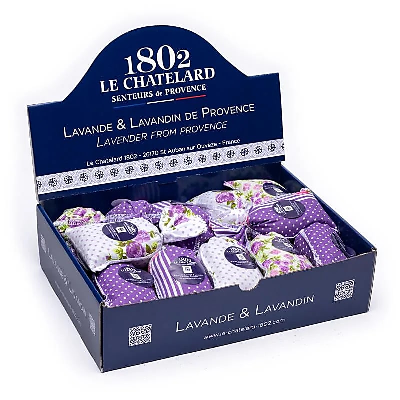 Lavendel & Lavandin Säckchen Lila in Kartondisplay