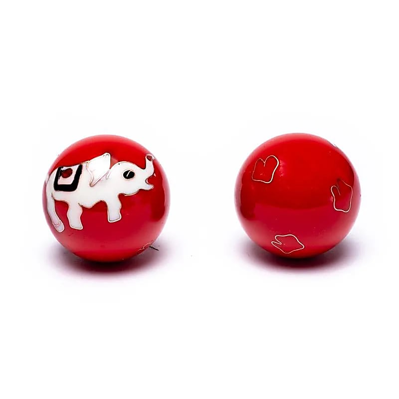 Meridiaankogels Olifanten rood/wit