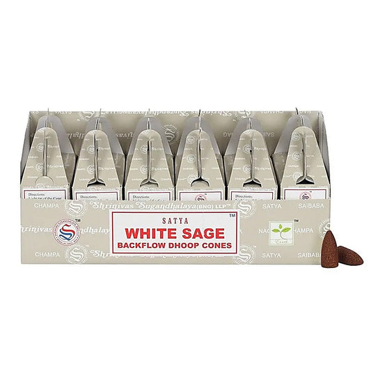 White sage backflow incense cones