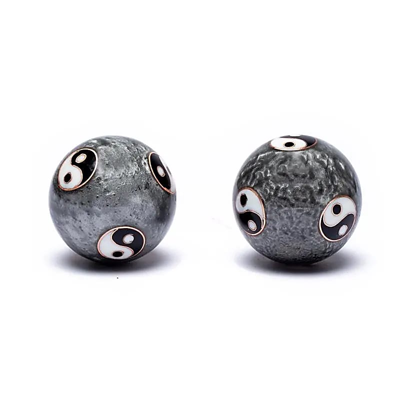Boules de santé Qi Gong Yin et Yang Tai Chi gris