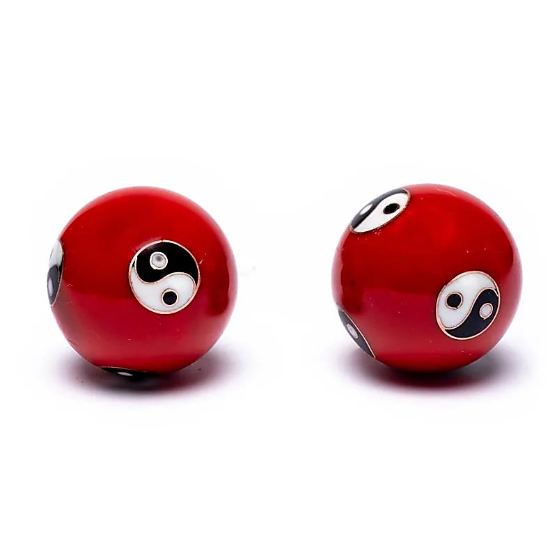 Sfere Qi Gong Yin Yang rosso