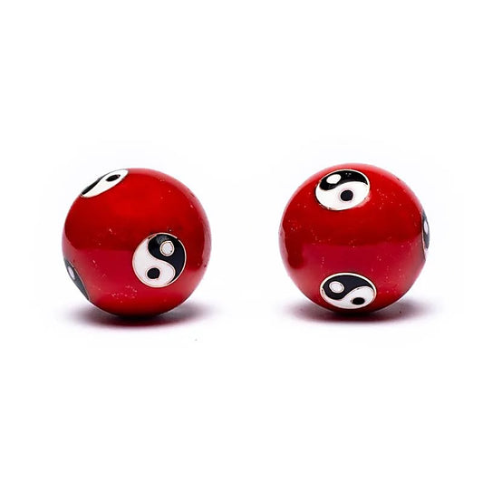 Bolas de salud Yin Yang rojas