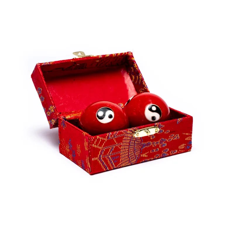 Meridiaankogels Yin Yang rood