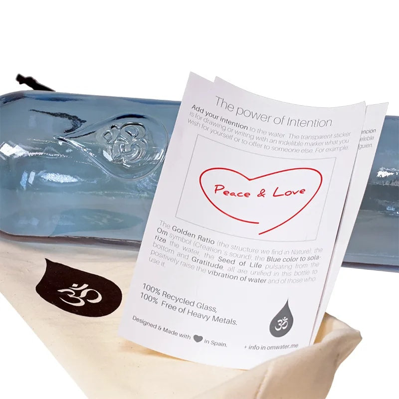 OmWater Bottle Gratitude Blue