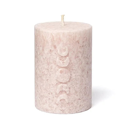 Vela votiva Fases Lunares en relieve estearina rosa suave thumb