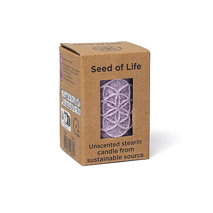 Bougie votive à relief Graine de Vie stéarine violet de gros thumb