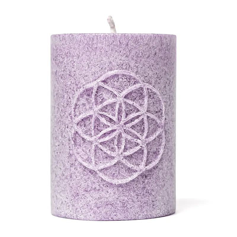 Acheter Bougie votive à relief Graine de Vie stéarine violet