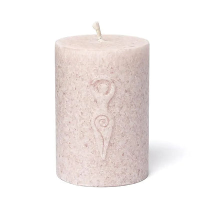 Vela votiva Diosa en relieve estearina rosa suave thumb