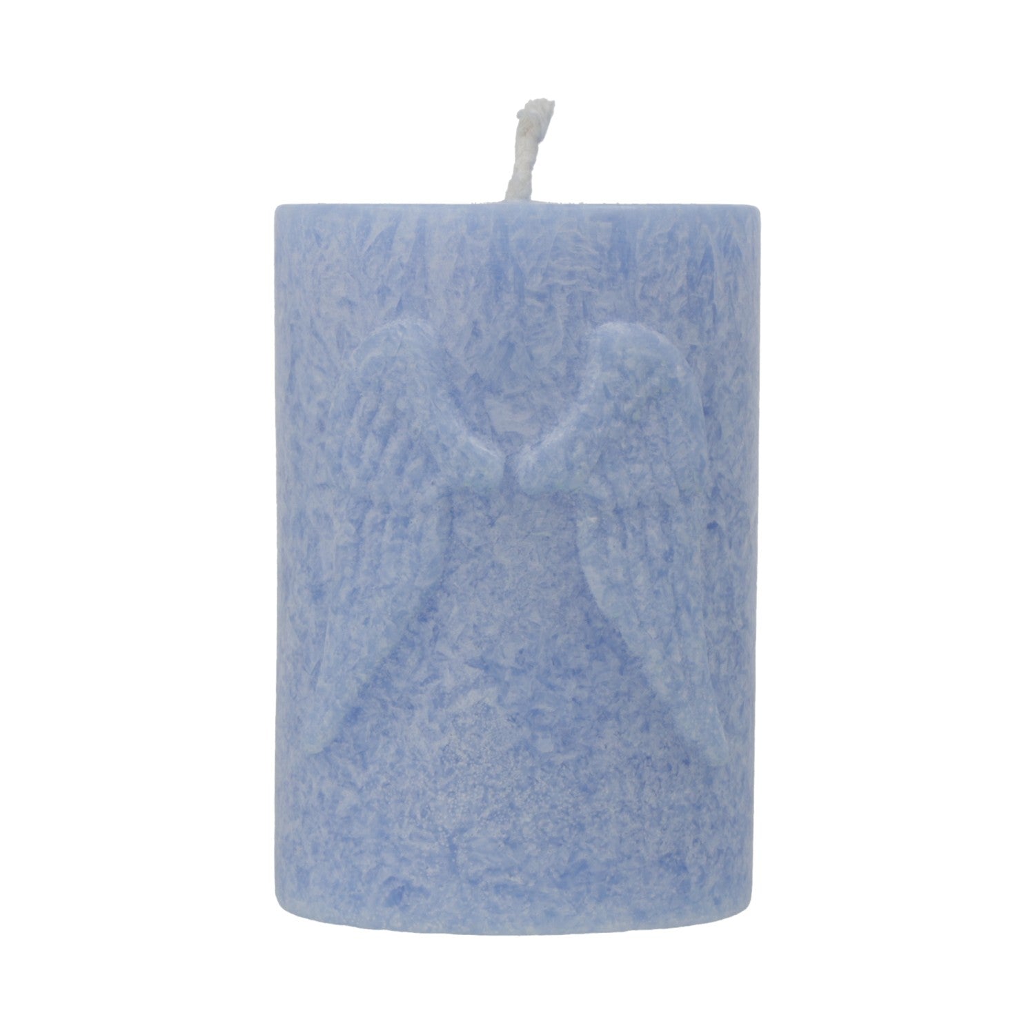 Votiefkaars met reliëf Engelenvleugels stearine blauw Kopen