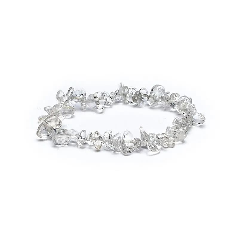 Bracelet rock crystal chips elastic