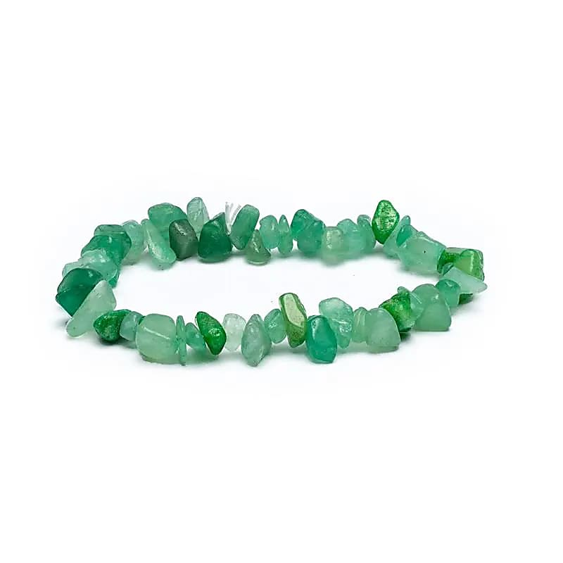 Bracelet Chips d'aventurine verte élastique