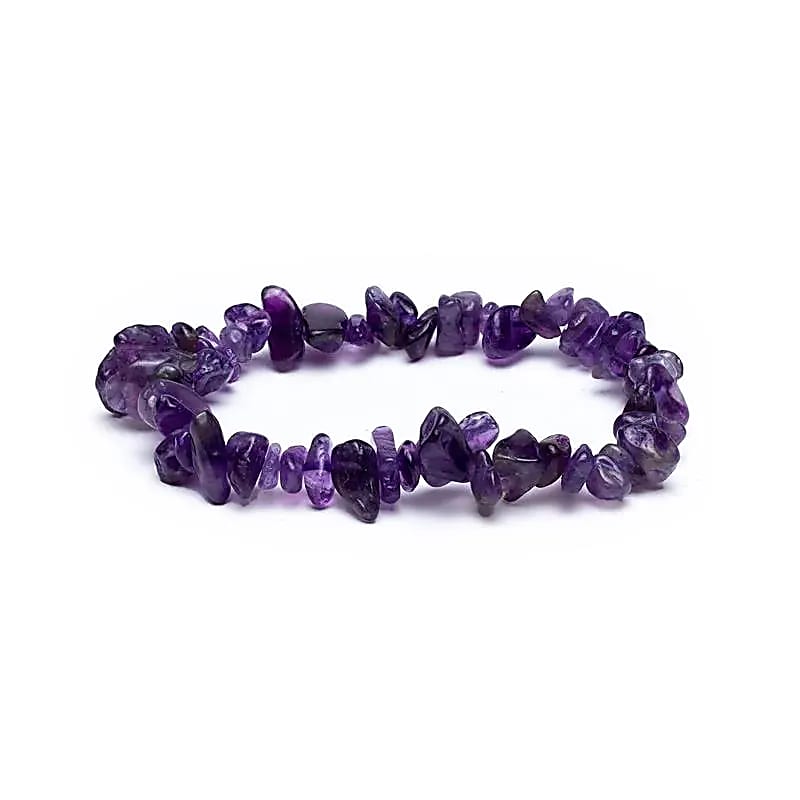 Bracelet Chips dÁméthyste élastique