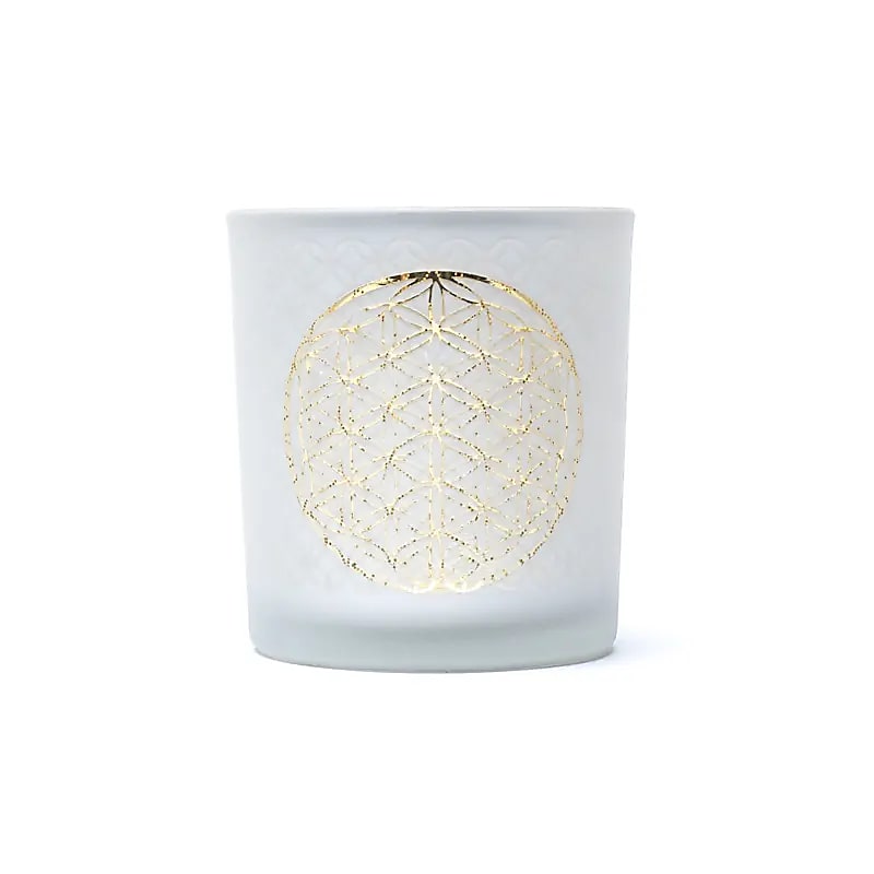 Buy Candle light holder frosted/metallic Flower of Life