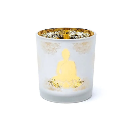 Portacandela smerigliato/metallico Buddha thumb