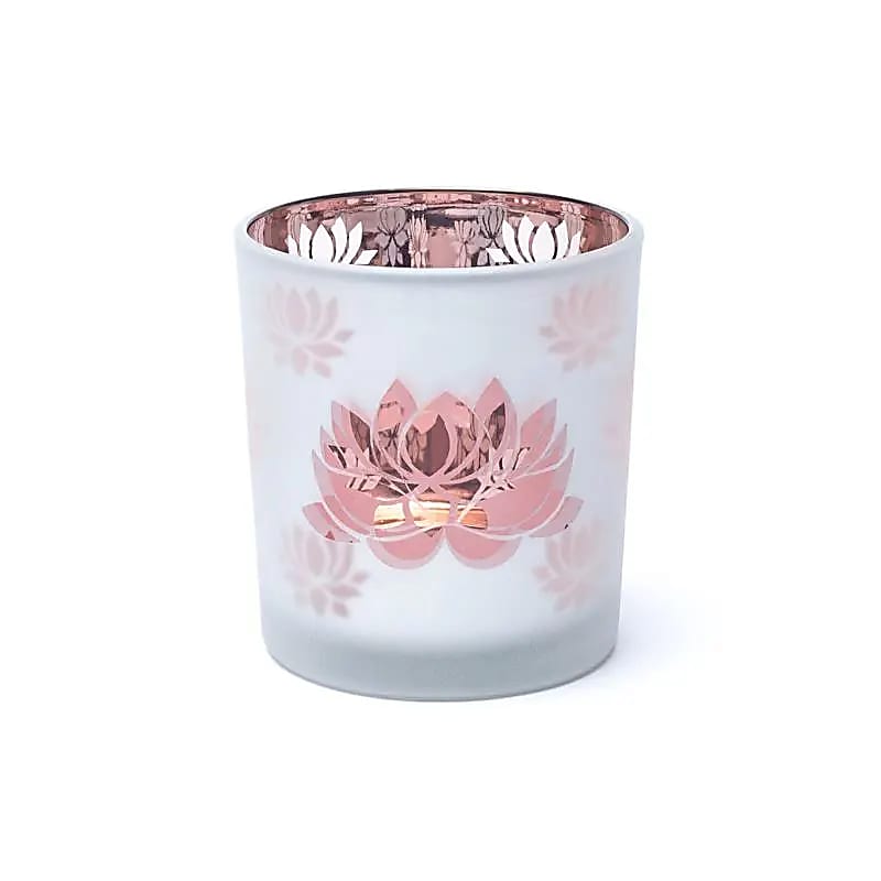 Kerzenhalter gefrostet/metallic Lotus