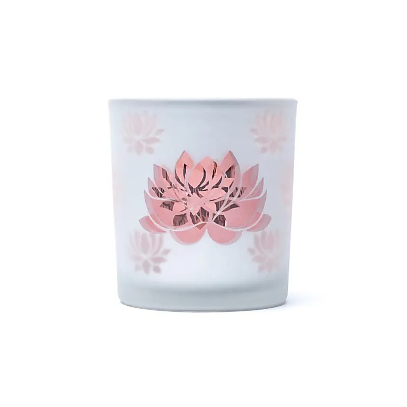 Kerzenhalter gefrostet/metallic Lotus