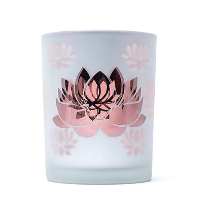 Kerzenhalter gefrostet/metallic Lotus Kartonrohr thumb