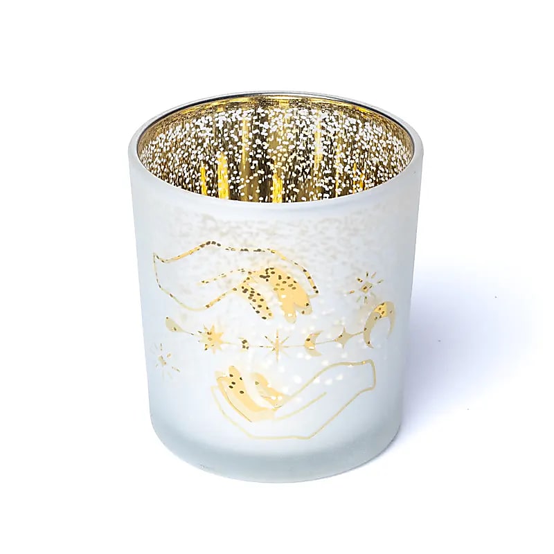 Kerzenhalter gefrostet/metallic spirituelle Hände