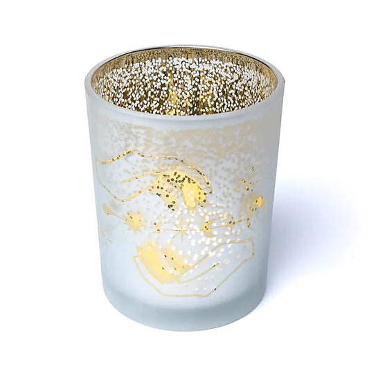 Kerzenhalter gefrostet/metallic spirituelle Hände