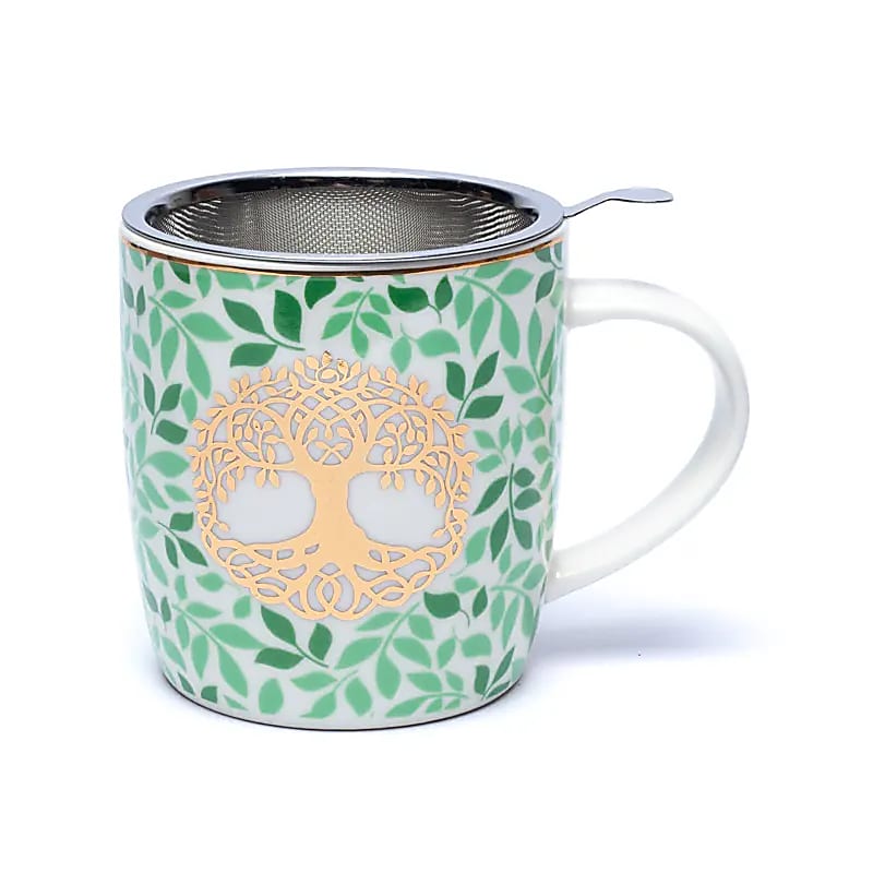Teetasse mit Sieb und Deckel Lebensbaum großhandel