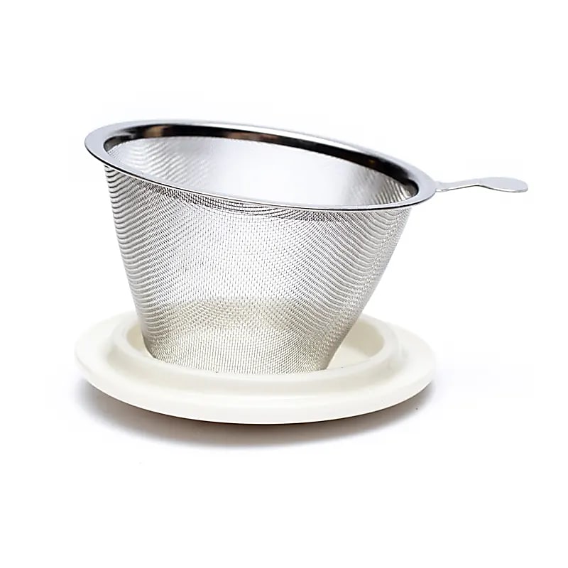 Teetasse mit Sieb und Deckel Lebensbaum Knochenporzellan