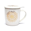 Juego de taza de té Mandala blanco