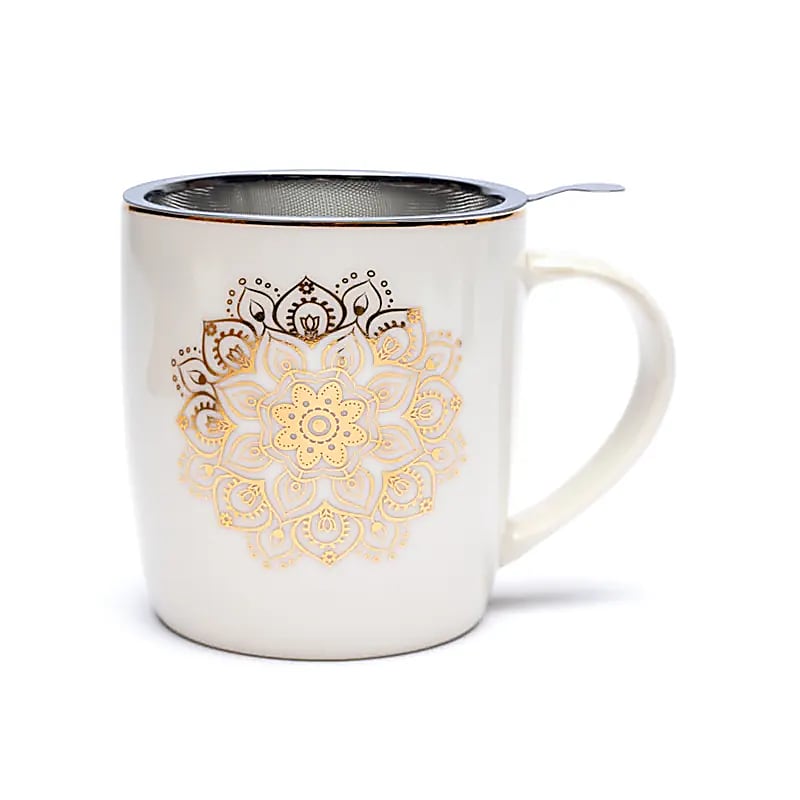 Juego de taza de té Mandala blanco al por mayor